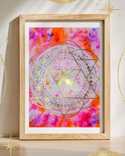 Carregar imagem no visualizador da galeria, Art Print ✨ "Mandala Lunar 2025"✨ com Folha de Ouro