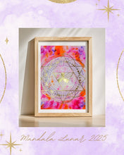 Carregar imagem no visualizador da galeria, Art Print ✨ &quot;Mandala Lunar 2025&quot;✨ com Folha de Ouro
