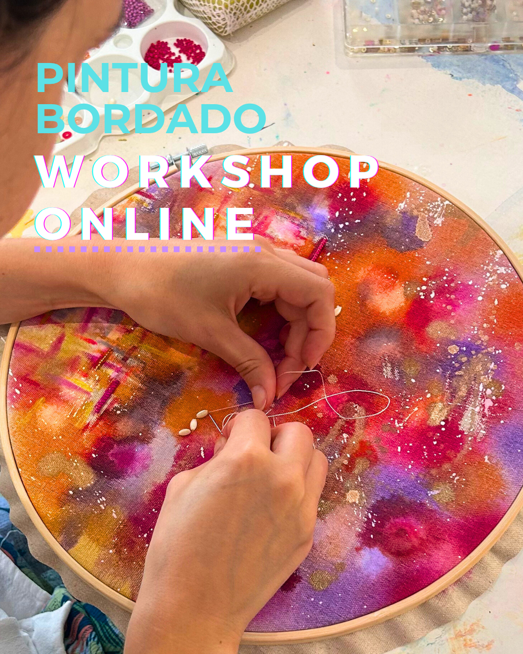 Workshop Bordado & Pintura ONLINE - 30 Novembro e 07 Dezembro